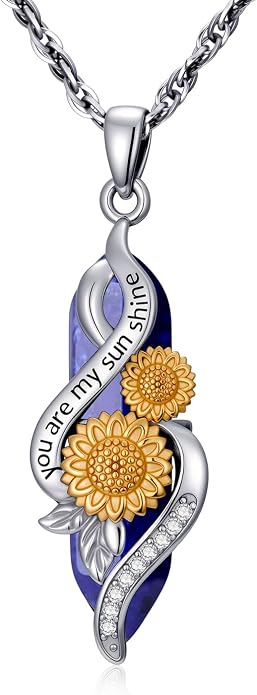 Crystal Necklace 925 Sterling Silver Rose/Sunflower Necklace for Women Jewelry Gifts for Women