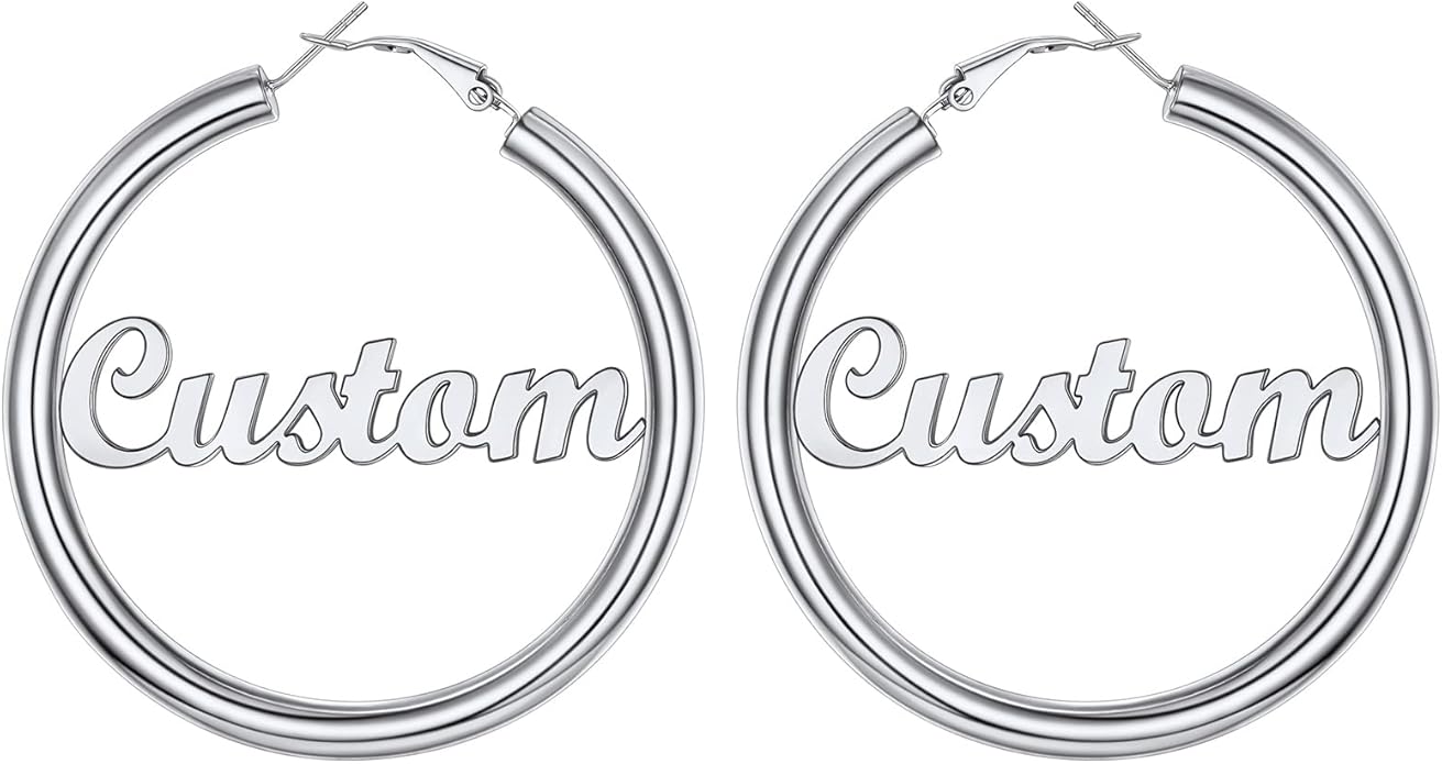 Stainless Steel Chunky Hoop Earrings For Women, Minimalist and Chic, Black/Gold Plated, Round Hoops Earrings Hypoallergenic, Size: 30mm/40mm/60mm/80mm, Come with Box