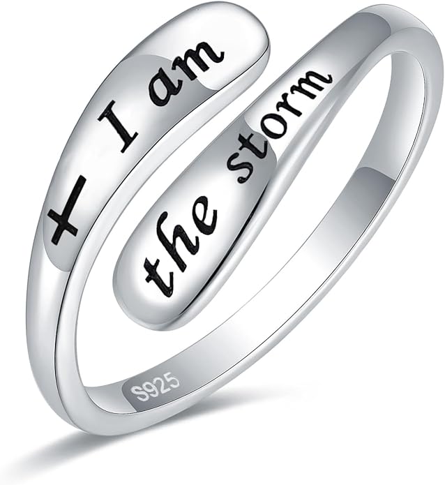 925 Sterling Silver Inspirational Adjustable Rings - Personality Encouragement Jewelry Gift For Women