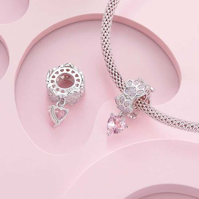 NINGAN 925 Sterling Silver Charm Golden Love Charm Buckle Safety Chain Travel Bead Firefly Dragonfly Pendant, Suitable for Women Bracelet and Necklace as Gift from Mom and Friends