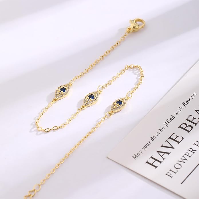 ASCOMY Anklets for Women 14K Gold/Silver Ankle Bracelets Dainty Cute Star Cubic Zirconia Devil's Eye Infinity Charm Pearl Satellite Sparkling Chain Summer Beach Foot Bracelet Jewelry Gifts for Her