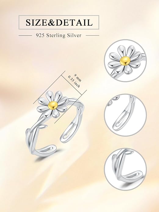 Midari Toe Rings for Women 925 Sterling Silver Hypoallergenic Adjustable Open Band Ring for Women Summer Beach Open Toe Jewelry Foot Jewelry