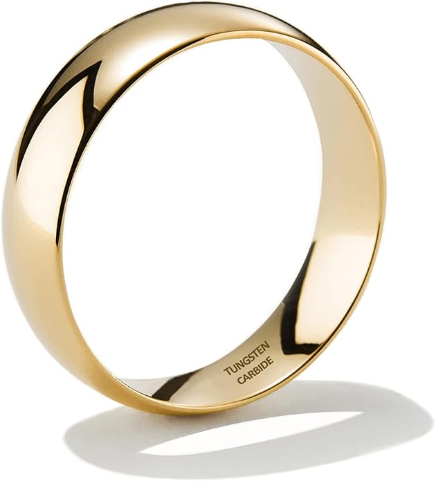 NOKMIT 2mm 4mm 6mm Gold Wedding Bands for Women Men Dainty Gold Silver Tungsten Cigar Band Rings Thumb Pinky Ring High Polish Non Tarnish Comfort Fit Size 4-12