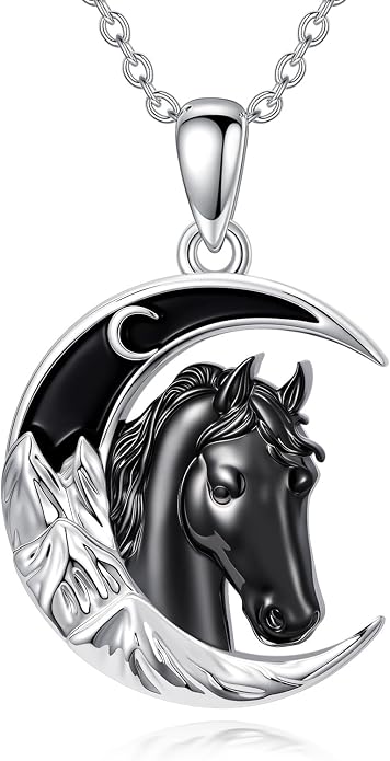 Tree of Life/Cat/Horse/Turtle/Sun/Cow Pendant Crescent Moon Necklace Anniversary Graduation Birthday for Grandma Women Wife Daughter(with Gift Box)
