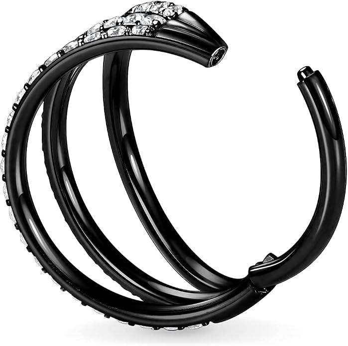 316L Surgical Steel Septum Clicker Ring Nose Ring Hoop Sleeper Hoop Earring Helix Rook Conch Cartilage Daith Tragus Earrings Lobe Nose Piercing Jewelry for Women