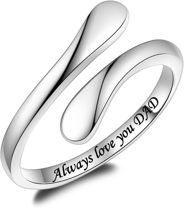 Fookduoduo 925 Sterling Silver Ring Inspirational Jewelry adjustable Wrap Open Rings for Women