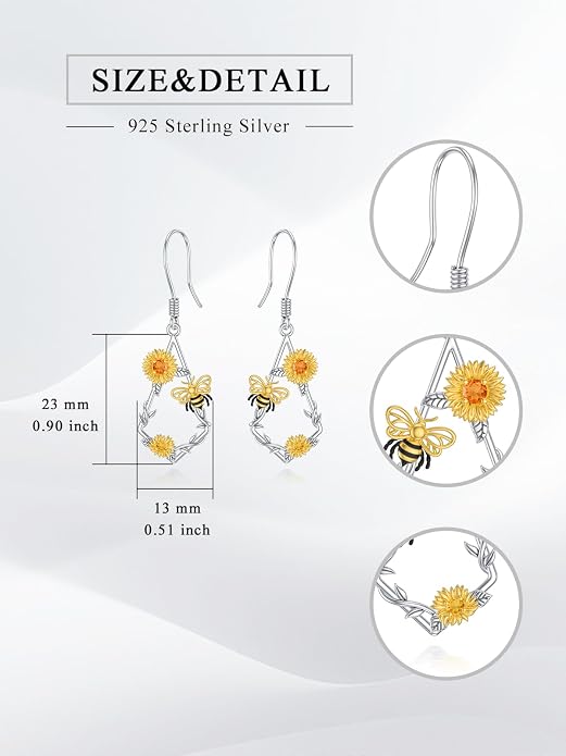 Seiyang Dangle Earrings 925 Sterling Silver Animal/American Flag/Turquoise Dangle Drop Earrings Jewelry Gifts for Women