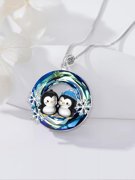 Midari Ocean Necklace 925 Sterling Silver Flamingo Mama Bear Dolphin Penguin Sea Turtle Axolotl Desert Cactus Nautical Rudder Tropical Palm Compass Wave Pendant Boho Jewelry Gifts for Women Men