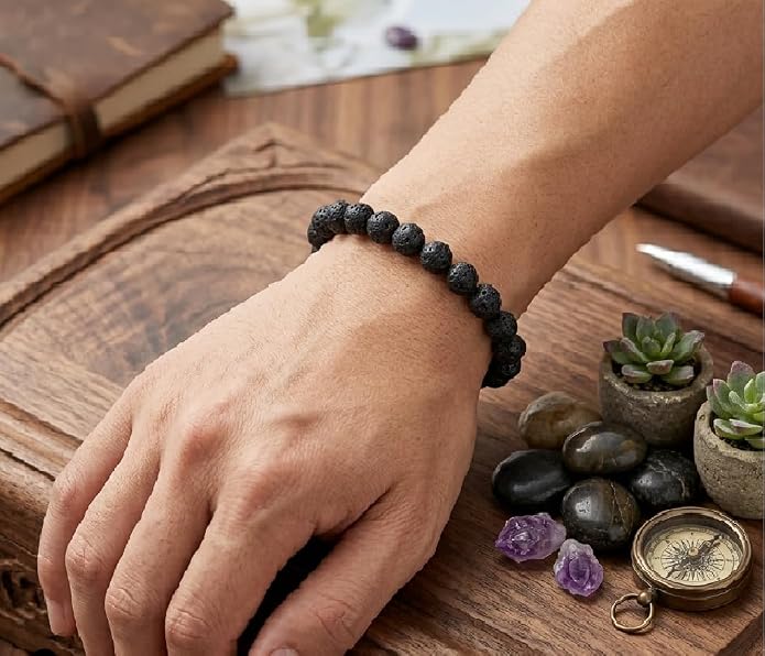 Natural Gemstone Bead Bracelet for Women – Healing Crystal Reiki Bracelet, Handmade Spiritual Protection Jewelry, Energy Stone Stretch Bracelet Gift for Women & Girls