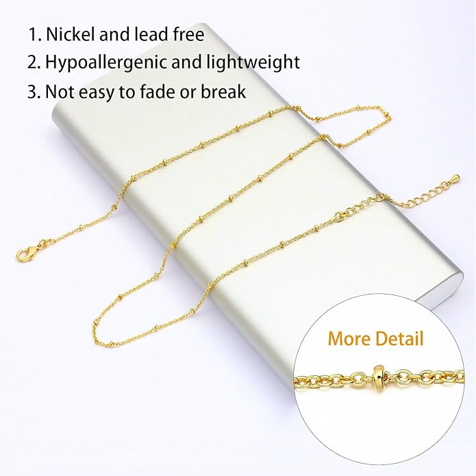 14K Gold Plated Paper Clip Chain Link Necklace Satellite Cross Key Starfish Turquoise Heart Necklace for Women