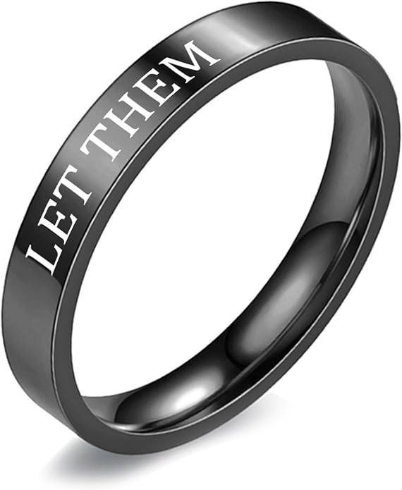 Roe Dolph Let Them Ring for Women Inspirational Engraved Band Ring Motivational Reminder Jewelry Inspirational Gifts for Women