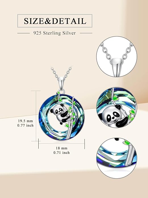 TOUPOP Sterling Silver Tree of Life Hummingbird/Dragonfly/Owl/Panda Necklace Crystal Bird Jewelry Birthday Christmas Valentines Day Gifts for Her Girlfriend Mom