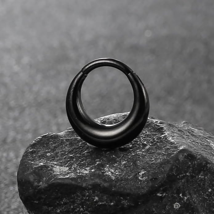 MOQIKAKA16G 8mm Septum Rings - Stainless Steel Segment Nose Rings for Women Men - Hinged Segment Nose Helix Cartilage Clicker Hoop Earrings for Daith Rook Tragus Piercing