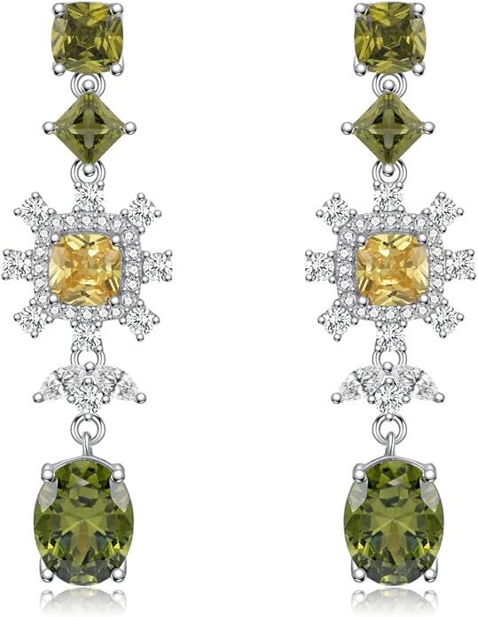 925 Sterling Silver Colorful Chandelier Teardrop Dangle Earrings Statement Flower Stud Earrings for Women Party Prom