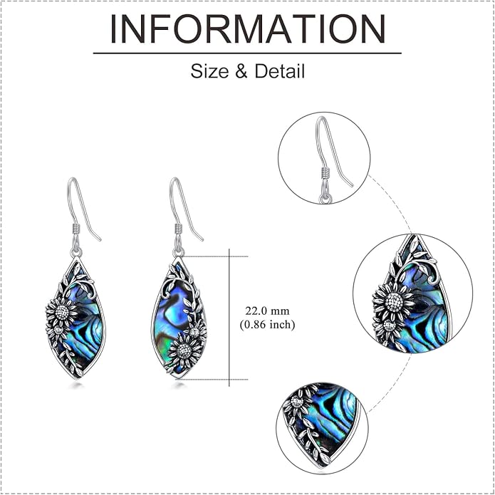 Silver Earrings for Women Sterling Silver Filigree Earrings Teardrop Dangle Drop Filigree Bohemia Jewelry Gift for Women Mother Mom