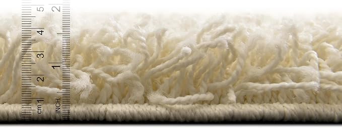 Unique Loom Solid Shag Collection Area Rug (2' 7" x 10' Runner, Pure Ivory)