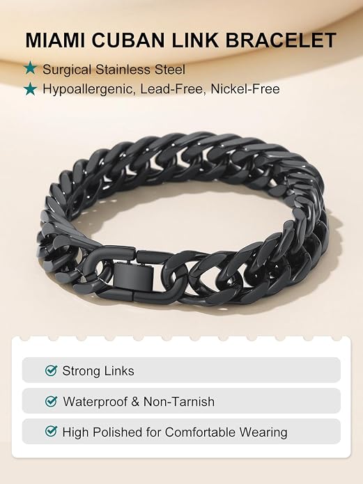 Supcare Unique Anniversary Birthday Valentines Fathers Day Stainless Steel Cuban Link Bracelets for Men Him, To My Man Dad Husband Love Always Remember Wrist Chain Bracelet Jewelry Gifts