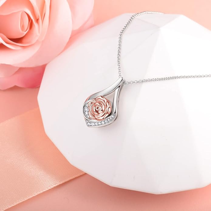 Cremation Jewelry 925 Sterling Silver Teardrop Urn Necklace for Ashes Heart Shape Memorial Keepsake Pendant for Human Ashes for Women Gift