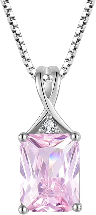 Fahonie 925 Sterling Silver Birthstone Necklace Jewelry Gift for Women Sister Wife Girlfriend Her
