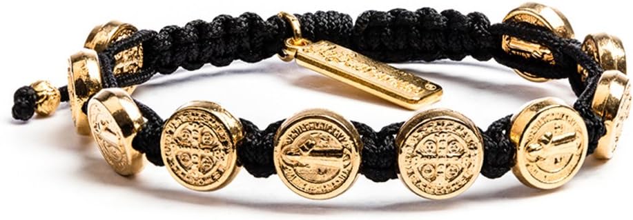 My Saint My Hero Benedictine Blessing Bracelets – Handwoven Spiritual Protection with Medals Hand-Cast In Italy at Sacred Site