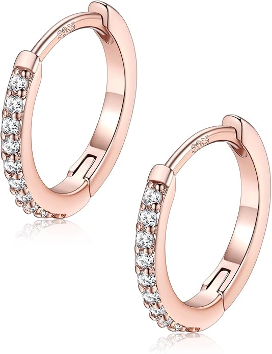 FaithHeart 925 Sterling Silver Post Huggie Hoop Earrings for Women, Silver Small Hoop Earring, Hypoallergenic Cartilage Earrings for Women