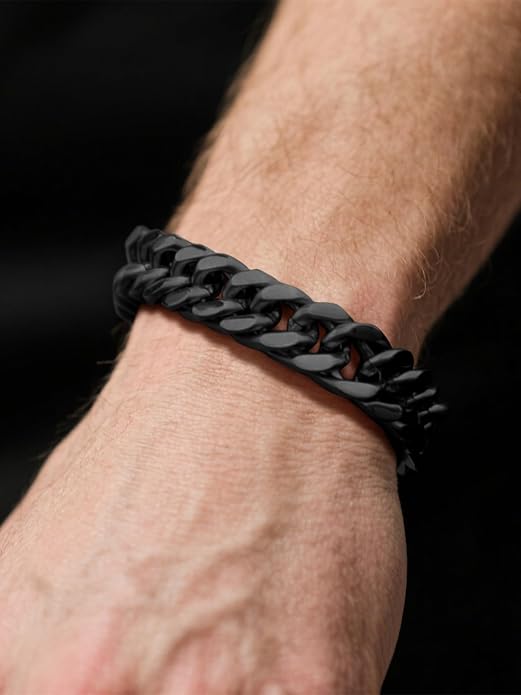 Supcare Unique Anniversary Birthday Valentines Fathers Day Stainless Steel Cuban Link Bracelets for Men Him, To My Man Dad Husband Love Always Remember Wrist Chain Bracelet Jewelry Gifts