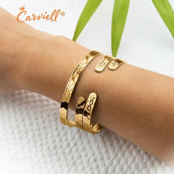 Carviell Bracelet - Gifts for Women – Inspirational, Friendship, Love, Mom, Daughter, Sister, Christian, Graduation, Memorial & Wedding Gifts – 100+ Phrases – Stainless Steel, Gift-Ready