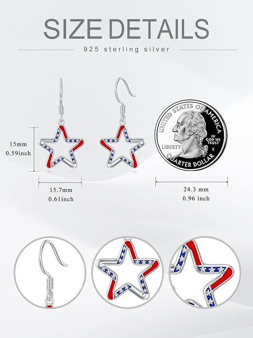 Seiyang Dangle Earrings 925 Sterling Silver Animal/American Flag/Turquoise Dangle Drop Earrings Jewelry Gifts for Women