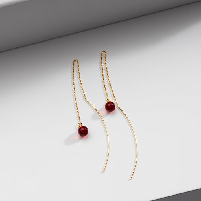 Pull-Through Earrings, Amber Jewelry, Faceted Sparkling Amber Earrings - Parent