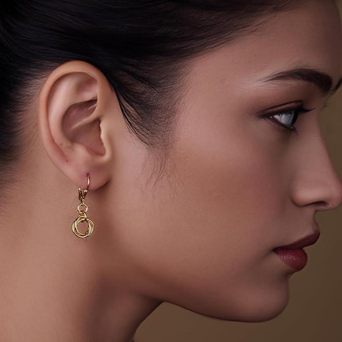 LeCalla Women's Drop & Dangle Earrings | 925 Sterling Silver Leverback Earrings | Lightweight Teardrop Lever Back Drop Dangle Earring for Women