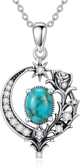 PELOVNY Celtic Knot Necklaces for Women 925 Sterling Silver Gemstone/Birthstone Teardrop Infinity Necklace Irish Celtic Pendant Jewelry Gifts for Mom Daughter Wife
