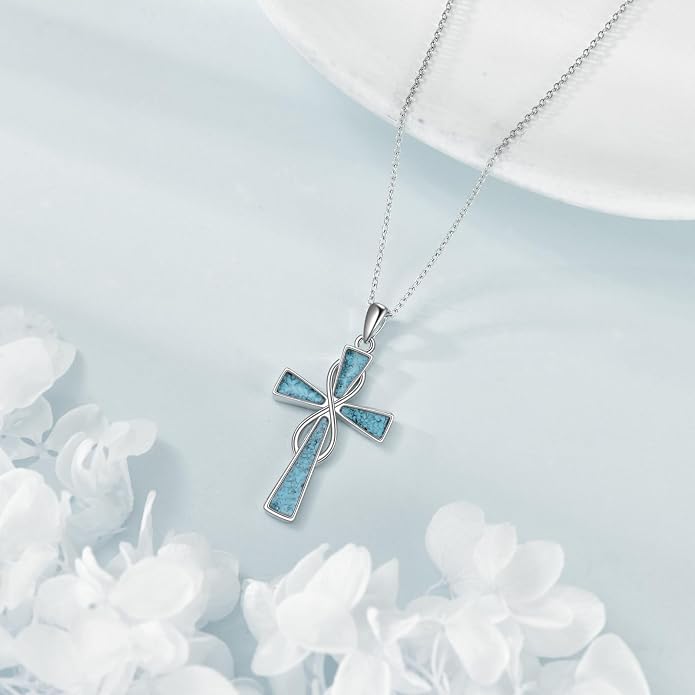 Cross Necklace 925 Sterling Silver Cross Faith Pendant Christian Jewelry Gifts for Women Men
