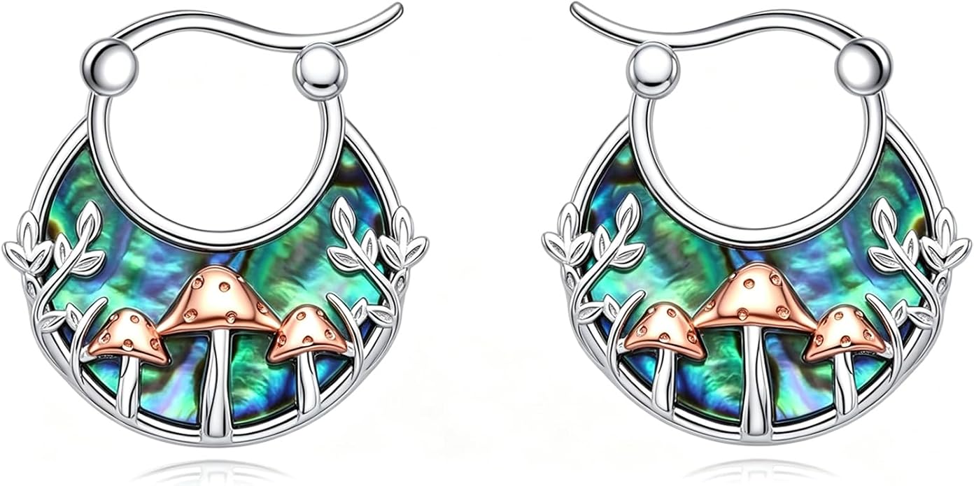Tree of Life/Sunflower/Mountain/Daisy/Flower/Dragonfly/Butterfly/Earrings 925 Sterling Silver Hoop Earrings for Women