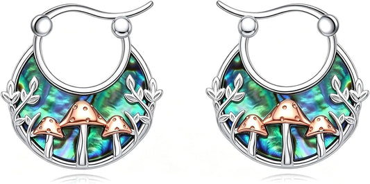 Tree of Life/Sunflower/Mountain/Daisy/Flower/Dragonfly/Butterfly/Earrings 925 Sterling Silver Hoop Earrings for Women