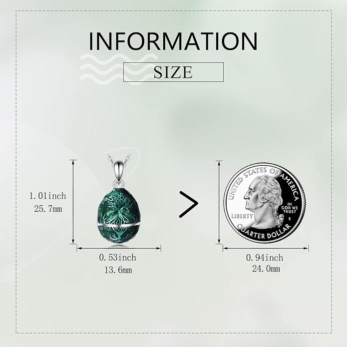 AXELUNA Fox Necklace Sterling Silver Easter Egg Necklace Fox Pendant Animal Jewelry Gifts for Women Girls Birthday Graduation Gift