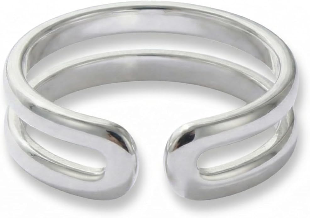 Sterling Silver Toe Ring, Handmade Adjustable Open Band, Minimalist Dainty Summer Beach Foot Jewelry for Women, Can Be Worn as Knuckle or Pinky Ring