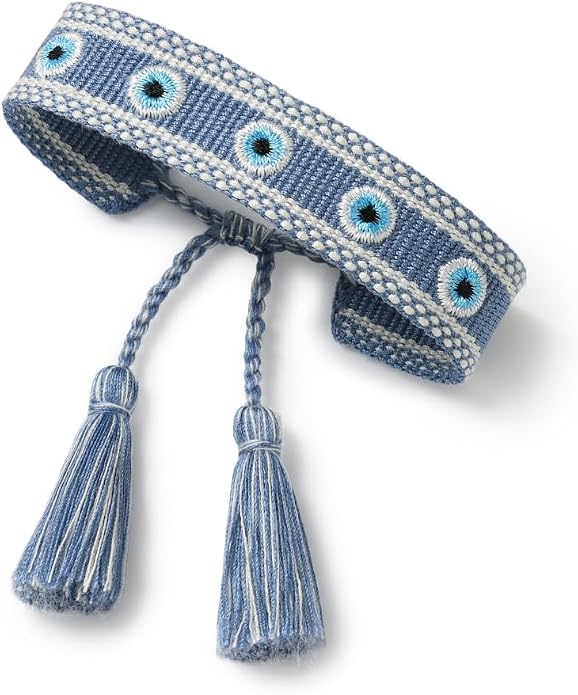 Evil Eye Woven Lover Friendship Bracelets Handmade Adjustable Tassel Friend Gift for Women An Elegant Talisman of Protection and Good Fortune