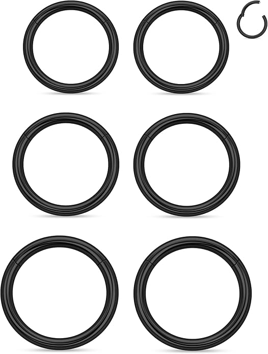 20G 18G 16G 14G 12G 10G 8G 6G 4G 2G Nose Rings Hoops 316l Surgical Steel Clicker Septum Lip Ring Tragus Helix Daith Rook Conch Snug Cartilage Lobe Earrings Hoop Piercing Jewelry For Women Men