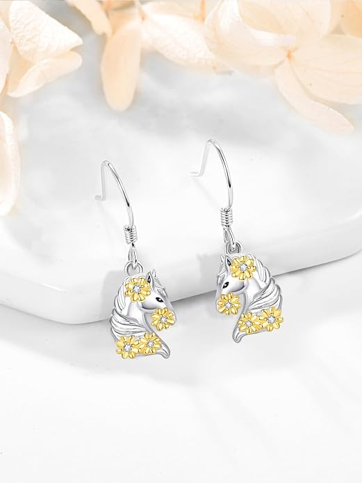Dreamboat Cute Animal Dangle Drop Earrings for Women 925 Sterling Silver Hypoallergenic Animals Hook Earring Birthday Party Jewelry Gifts for Sensitive Ears