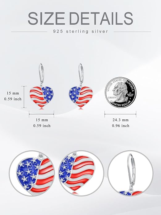 Seiyang Dangle Earrings 925 Sterling Silver Animal/American Flag/Turquoise Dangle Drop Earrings Jewelry Gifts for Women