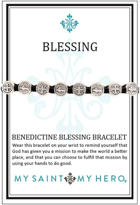 My Saint My Hero Benedictine Blessing Bracelets – Handwoven Spiritual Protection with Medals Hand-Cast In Italy at Sacred Site