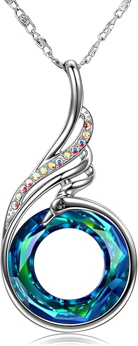 Kate Lynn "Rise From the Ashes Phoenix Necklace Made with Crystals from Austria, 18"+2" Necklace, Packaged with Jewelry Box, Birthday Gift for Women, Symbol of Luck and Renewal