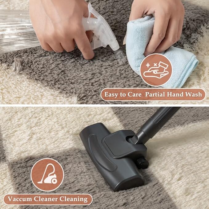 PureCozy Modern Rug 6x9 for Living Room, Grey Shag Rug Washable Non-Slip Large Area Rug Super Soft Indoor Fuzzy Carpet Fluffy Rugs for Bedroom Home Aesthetic Decor