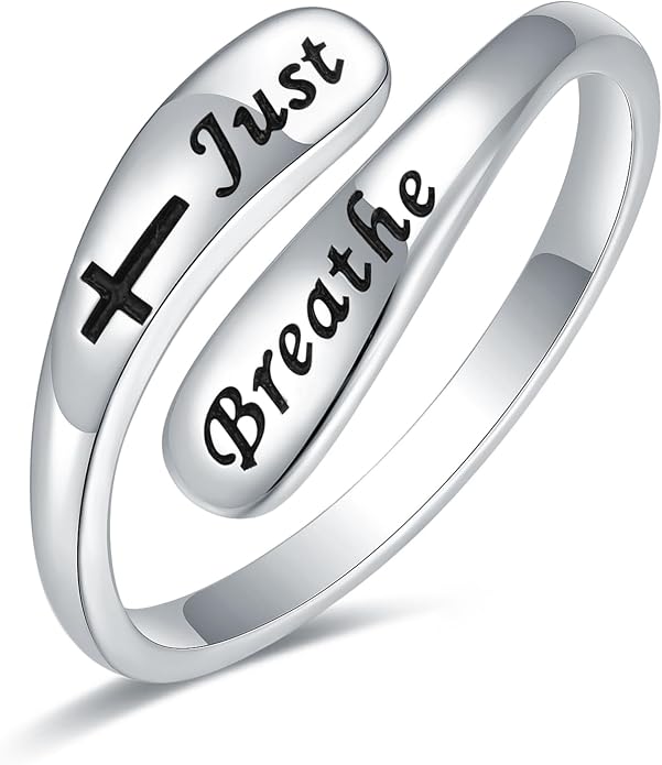 925 Sterling Silver Inspirational Adjustable Rings - Personality Encouragement Jewelry Gift For Women