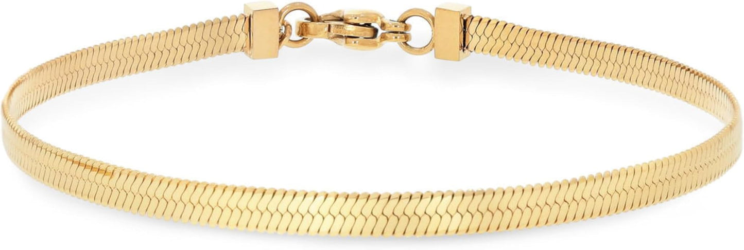 Hey Harper Gold Bracelet For Women Trendy - 14K Gold Dainty Bracelet - Waterproof Sweatproof Non Tarnish Jewelry Gift for Women and For Everyday