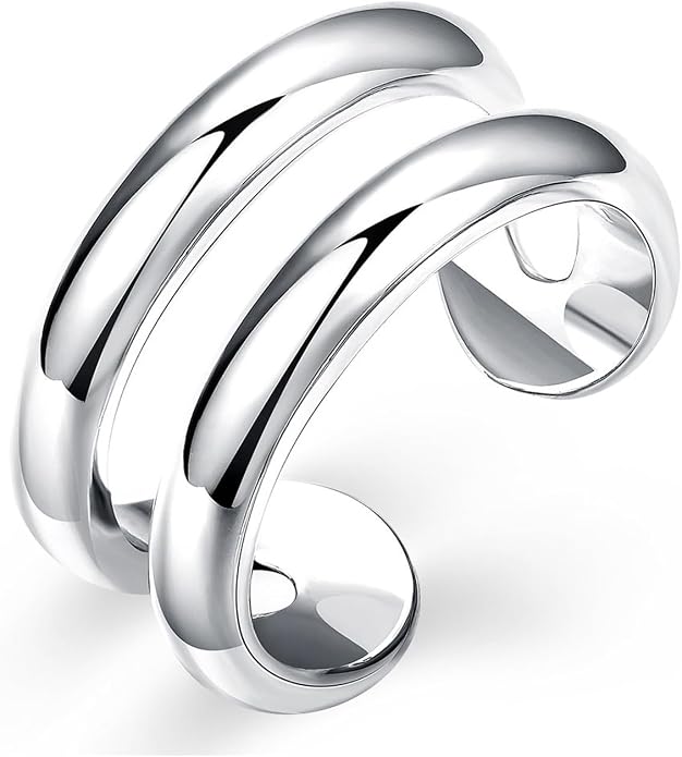 925 Sterling Silver Ring Minimalist Adjustable Rings Band Handmade Rings for Women Girls