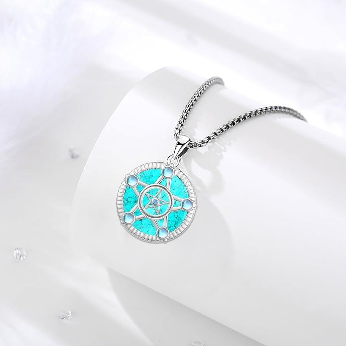 Pentagram/Celtic Knot/Witches Knot/Santa Muerte/Triple Moon Goddess/Baphomet/Hecate Necklace Sterling Silver Magic Wiccan Amulet Pagan Jewelry for Women Men