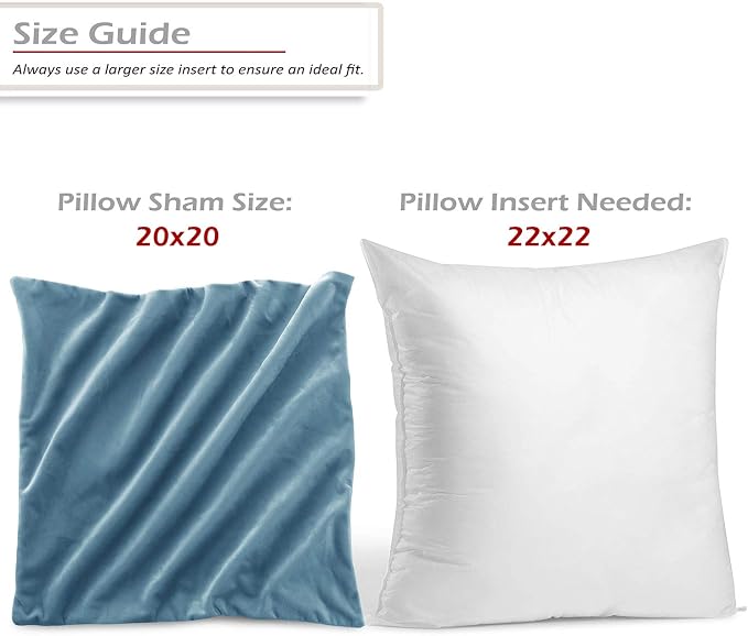 Nestl Throw Pillow Covers, Cozy Velvet Decorative Blue Heaven Pillow Covers 20 x 20 Inches, Soft Solid Couch Pillow Covers for Sofa, Bed and Car, Set of 2