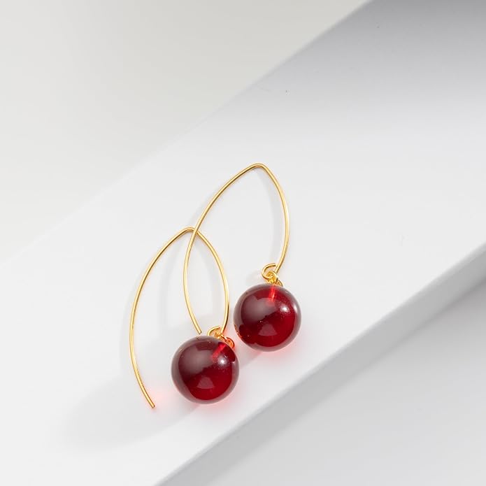 Pull-Through Earrings, Amber Jewelry, Faceted Sparkling Amber Earrings - Parent