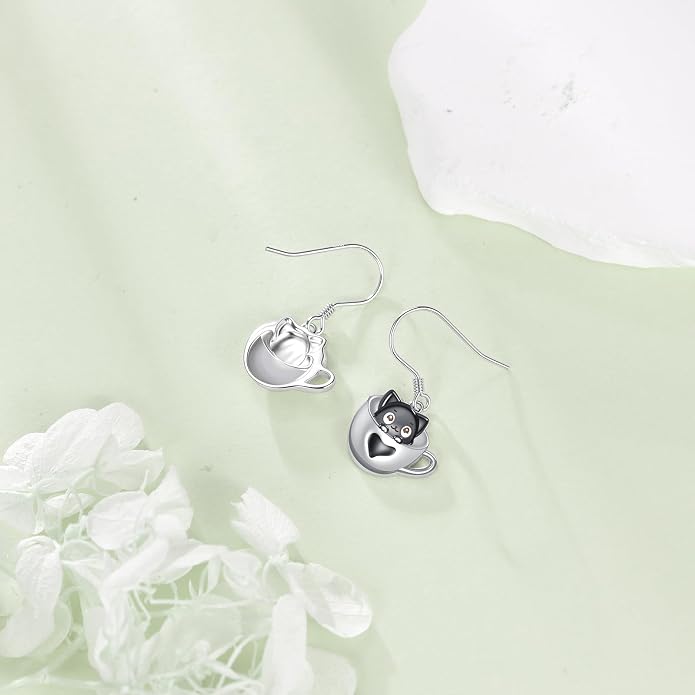 Butterfly/Paw Print/Highland Cow/Cat/Dog/Hummingbird/Dragonfly Earrings 925 Sterling Silver Animal Hypoallergenic Drop Dangle Earrings Animal Valentine's Day Jewelry for Women